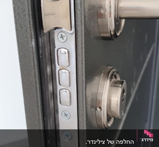 מנעול דלת מתכת עם בריחים וברגים